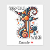 Kleurrijk, Elegant, Abstract Heksen Halloween Sticker (Vel)