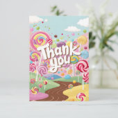 Kleurrijk Elegant Candyland Bedankkaart (Staand voorkant)