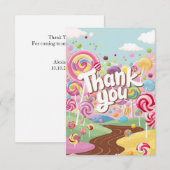 Kleurrijk Elegant Candyland Bedankkaart (Voorkant / Achterkant)