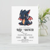 Kleurrijk Elegant Digitaal Draak Baby shower Kaart (Staand voorkant)