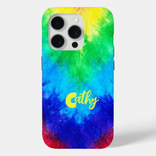 KLEURRIJK ELEGANT GEPERSONALISEERD STROPDAS-KLEURS iPhone 15 PRO CASE