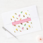 Kleurrijk, elegant, Ice Cream Parlor Business Vierkante Sticker (Envelop)