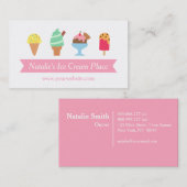 Kleurrijk, elegant, Ice Cream Parlor Business Visitekaartje (Voorkant / Achterkant)