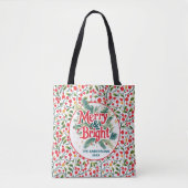 Kleurrijk Elegant Kerst Rood Wit Party Gift Tote Bag (Voorkant)