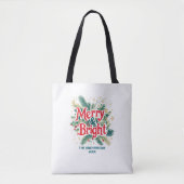 Kleurrijk Elegant Kerst Rood Wit Party Gift Tote Bag (Voorkant)