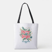Kleurrijk Elegant Kerst Rood Wit Party Gift Tote Bag (Achterkant)