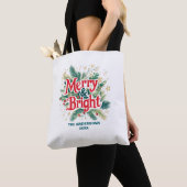 Kleurrijk Elegant Kerst Rood Wit Party Gift Tote Bag (Dichtbij)