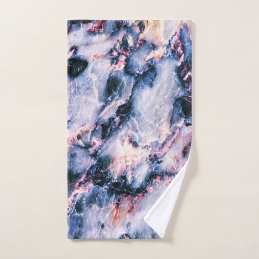 Kleurrijk Elegant Marble White Blue en Roze Bad Handdoek (Handdoek)