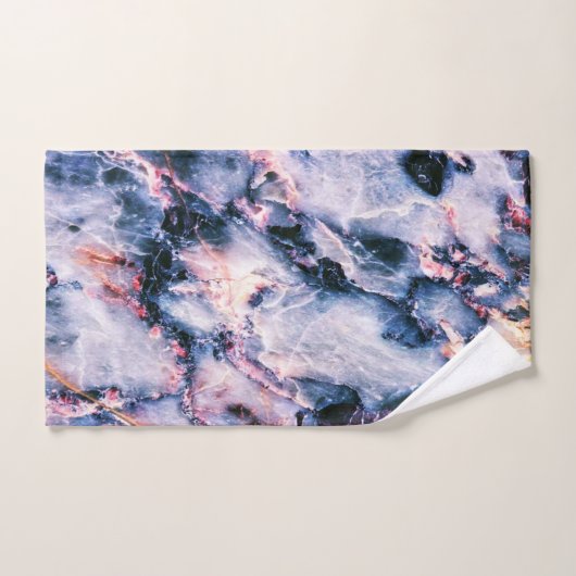 Kleurrijk Elegant Marble White Blue en Roze Bad Handdoek (Handdoek)