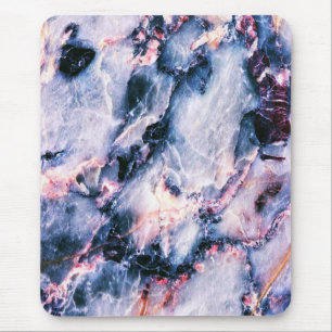 Kleurrijk Elegant Marble White Blue en Roze Muismat