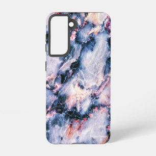 Kleurrijk Elegant Marble White Blue en Roze Samsung Galaxy Hoesje