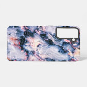 Kleurrijk Elegant Marble White Blue en Roze Samsung Galaxy Hoesje (Achterkant horizontaal)