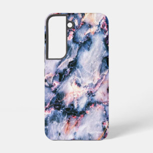 Kleurrijk Elegant Marble White Blue en Roze Samsung Galaxy Hoesje