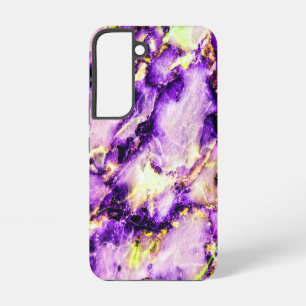 Kleurrijk Elegant Marmer Paars Roze en Goud Samsung Galaxy Hoesje