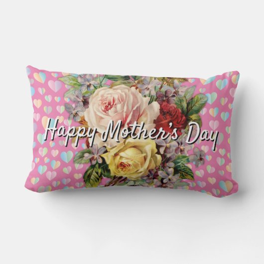 Kleurrijk Elegant Moederdag Kussen (Achterkant)
