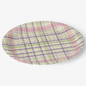 Kleurrijk Elegant pastel Retro Tartan Pset Patroon Papieren Bordje (Gekanteld)