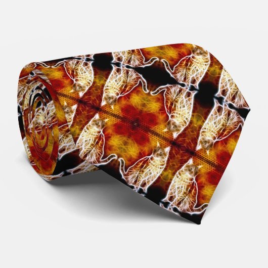 Kleurrijk elektrisch Sinaasappel kattenzijdegevelp Stropdas (Opgerold)