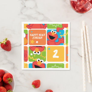 Kleurrijk Elmo-rasterpatroon Servet