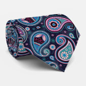 Kleurrijk en beige elegant  paisleypatroon stropdas (Opgerold)