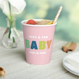 Kleurrijk en Fun Bold Pink Baby shower Papieren Bekers