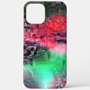 Kleurrijk en gestructureerd landschap in rood en g Case-Mate iPhone case