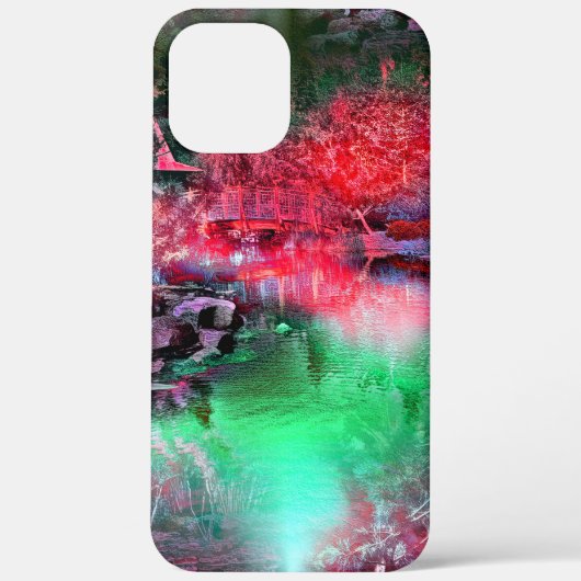 Kleurrijk en gestructureerd landschap in rood en g Case-Mate iPhone case (Achterkant)