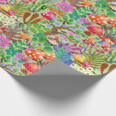 Kleurrijk en helder betoverd bos cadeaupapier (Hoek)