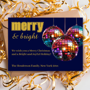 Kleurrijk en Helder Disco Bal Feestdagenkaart