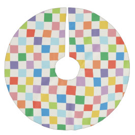 Kleurrijk en helder schaakbordpatroon kerstboom rok