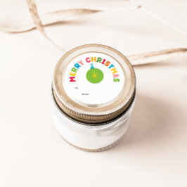 Kleurrijk en helder vrolijk kerstcadeau ronde sticker