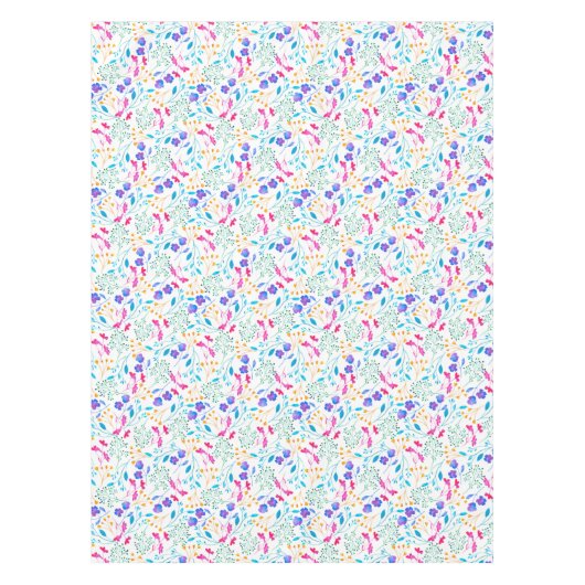 Kleurrijk en helder, wit Patroon Tablecloth Tafelkleed (Voorkant)