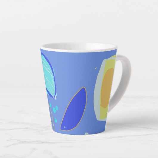 Kleurrijk en leuk design Latte Mok (Rechterhoek)