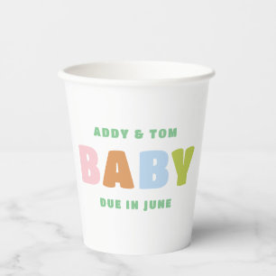 Kleurrijk en Leuk Genderneutraal Baby shower Papieren Bekers