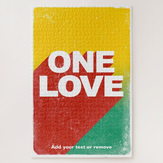 Kleurrijk en leuk 'One Love' reggae rasta poster, Legpuzzel (Verticaal)