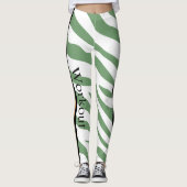 Kleurrijk en leuk patroonontwerp l Funky Green Leggings (Voorkant)