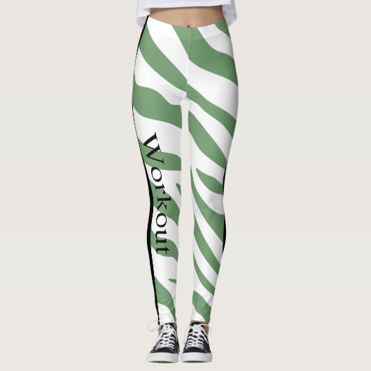 Kleurrijk en leuk patroonontwerp l Funky Green Leggings (Voorkant)