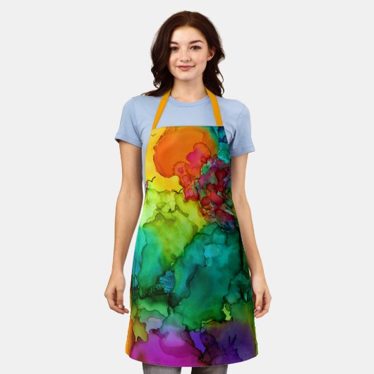 Kleurrijk en levendig Abstract Schort (Gedragen)