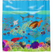 Kleurrijk en levendig Ningaloo koraalrif Douchegordijn (Voorkant)