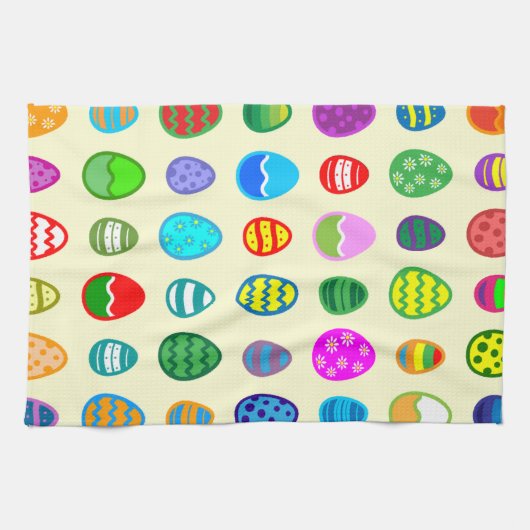 Kleurrijk en mooi paasei patroon theedoek (Horizontaal)
