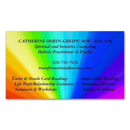 Kleurrijk en niet-traditioneel ontwerp magnetisch visitekaartje (Voorkant)