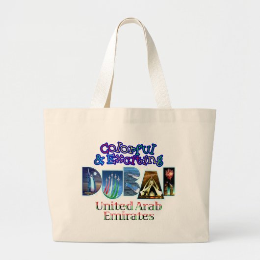 Kleurrijk en opvallend Dubai Grote Tote Bag (Voorkant)