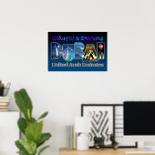 Kleurrijk en opvallend Dubai Poster (Thuiskantoor)