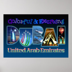 Kleurrijk en opvallend Dubai Poster