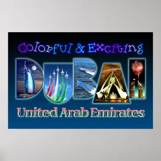 Kleurrijk en opvallend Dubai Poster (Voorkant)