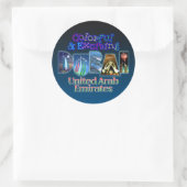 Kleurrijk en opvallend Dubai Ronde Sticker (Tas)