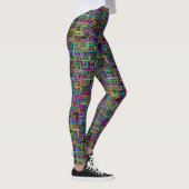 Kleurrijk en Psychedelic Squares op Black Leggings (Rechts)