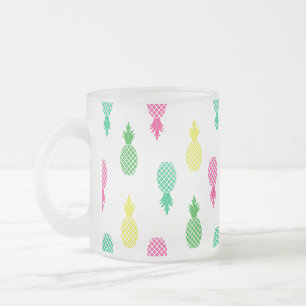 Kleurrijk en Schattig Tropisch Ananas Patroon Matglas Koffiemok