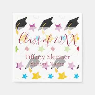 Kleurrijk en Schattige Afstuderen Servet