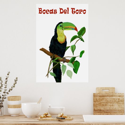 Kleurrijk en Tropisch Panamas Toucan-Poster. Poster (Keuken)