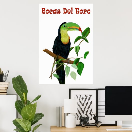 Kleurrijk en Tropisch Panamas Toucan-Poster. Poster (Thuiskantoor)